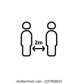 social distance icon vector design templates