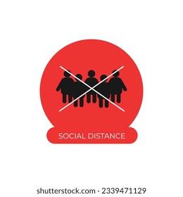 Social Distance Icon Vector Design.