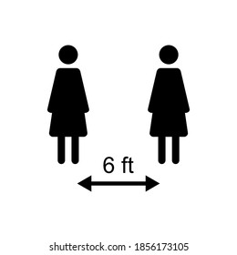 Social distance icon vector. social distancing icon. self quarantine sign
