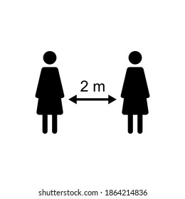 Social distance icon vector. social distancing icon. self quarantine sign