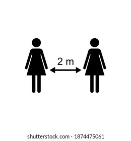 Social distance icon vector. social distancing icon. self quarantine sign