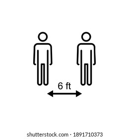 Social distance icon vector. social distancing icon. self quarantine sign