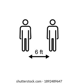 Social distance icon vector. social distancing icon. self quarantine sign