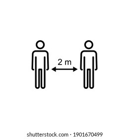 Social Distance Icon Vector. Social Distancing Icon. Self Quarantine Sign