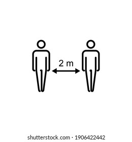 Social Distance Icon Vector. Social Distancing Icon. Self Quarantine Sign