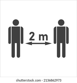 Social distance icon vector. social distancing icon. self quarantine sign.