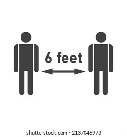 Social distance icon vector. social distancing icon. self quarantine sign