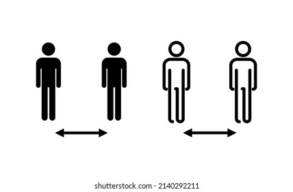 Social distance icon vector. social distancing sign and symbol. self quarantine sign