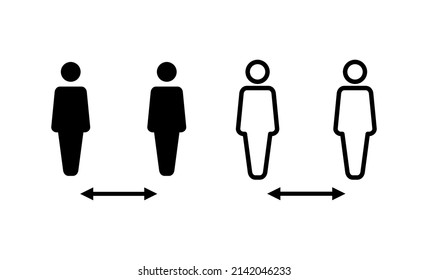 Social distance icon vector. social distancing sign and symbol. self quarantine sign