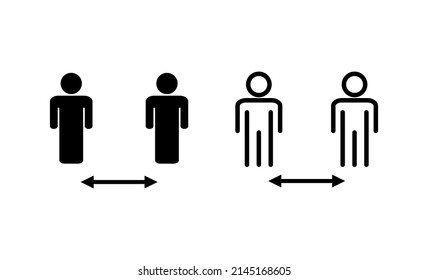 Social distance icon vector. social distancing sign and symbol. self quarantine sign