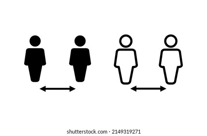 Social distance icon vector. social distancing sign and symbol. self quarantine sign