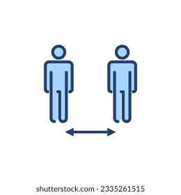 Social distance icon vector. social distancing sign and symbol. self quarantine sign