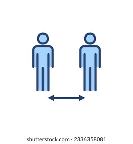 Social distance icon vector. social distancing sign and symbol. self quarantine sign