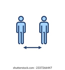 Social distance icon vector. social distancing sign and symbol. self quarantine sign