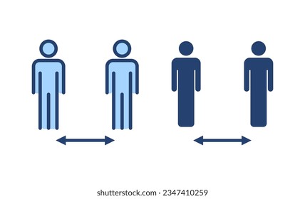 Social distance icon vector. social distancing sign and symbol. self quarantine sign