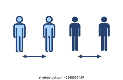 Social distance icon vector. social distancing sign and symbol. self quarantine sign