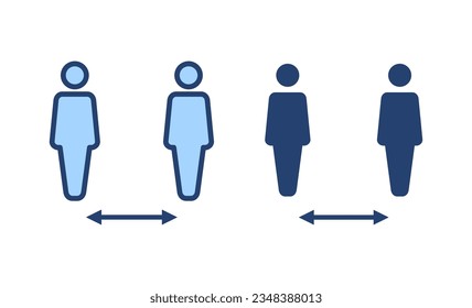 Social distance icon vector. social distancing sign and symbol. self quarantine sign