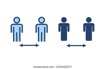 Social distance icon vector. social distancing sign and symbol. self quarantine sign