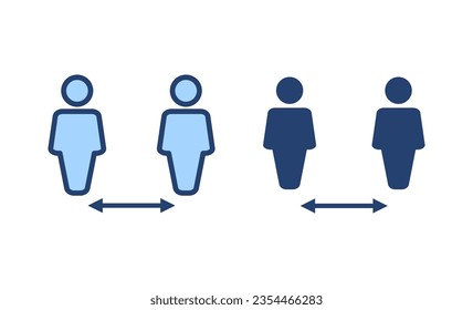 Social distance icon vector. social distancing sign and symbol. self quarantine sign