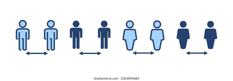 Social distance icon vector. social distancing sign and symbol. self quarantine sign