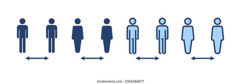 Social distance icon vector. social distancing sign and symbol. self quarantine sign