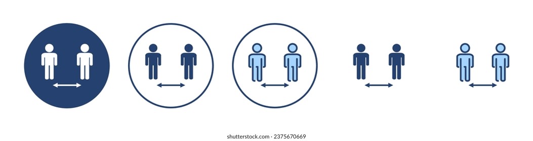 Social distance icon vector. social distancing sign and symbol. self quarantine sign