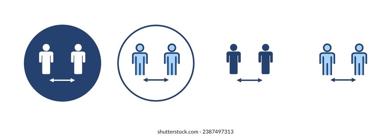 Social distance icon vector. social distancing sign and symbol. self quarantine sign