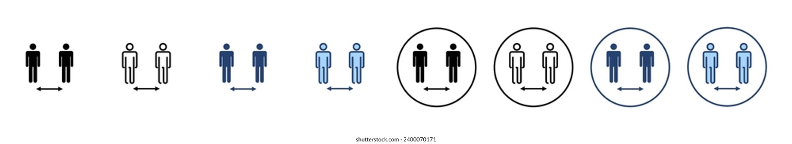 Social distance icon vector. social distancing sign and symbol. self quarantine sign