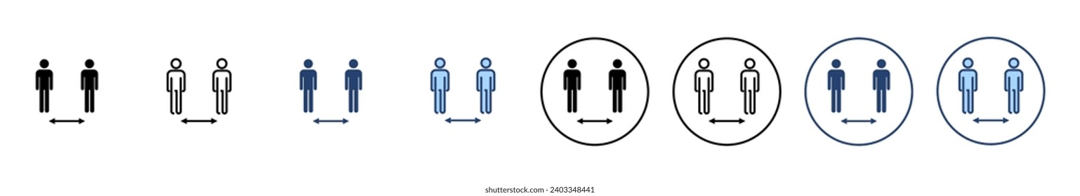 Social distance icon vector. social distancing sign and symbol. self quarantine sign