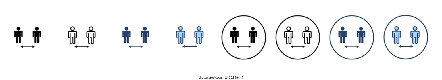 Social distance icon vector. social distancing sign and symbol. self quarantine sign