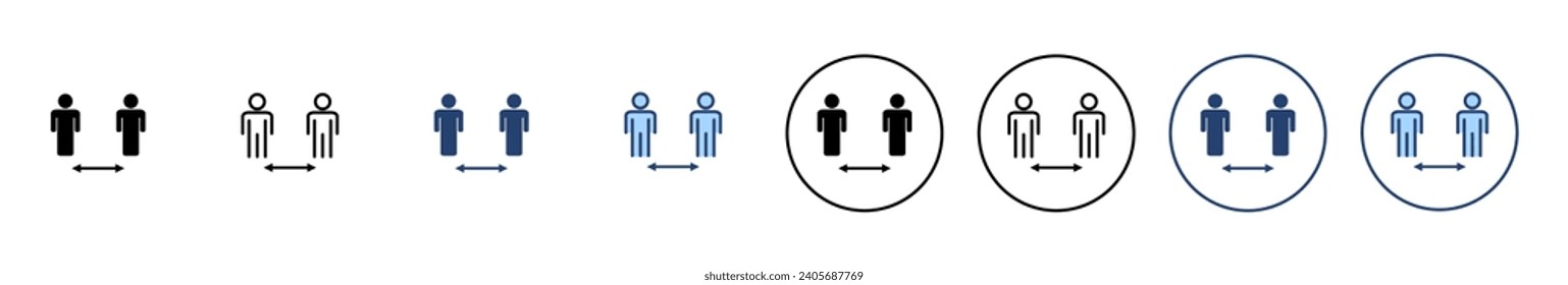Social distance icon vector. social distancing sign and symbol. self quarantine sign