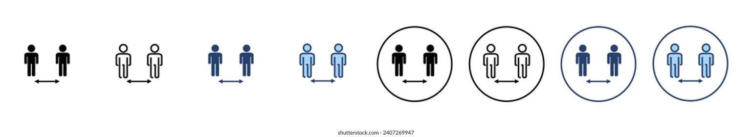 Social distance icon vector. social distancing sign and symbol. self quarantine sign