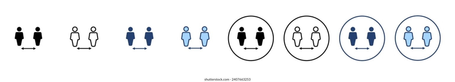 Social distance icon vector. social distancing sign and symbol. self quarantine sign