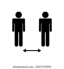Vector de icono de distancia social. icono de distanciamiento social. signo de cuarentena automática