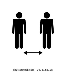 Social distance icon vector. social distancing icon. self quarantine sign