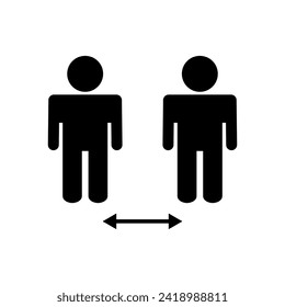 Social distance icon vector. social distancing icon. self quarantine sign