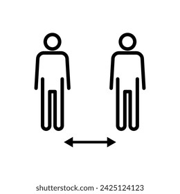 Social distance icon vector. social distancing icon. self quarantine sign