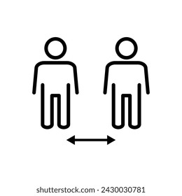 Social distance icon vector. social distancing icon. self quarantine sign