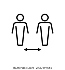 Social distance icon vector. social distancing icon. self quarantine sign