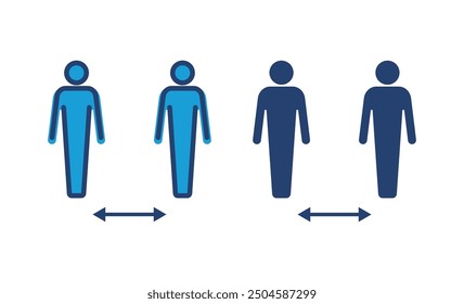 Social distance icon vector. social distancing icon. self quarantine sign