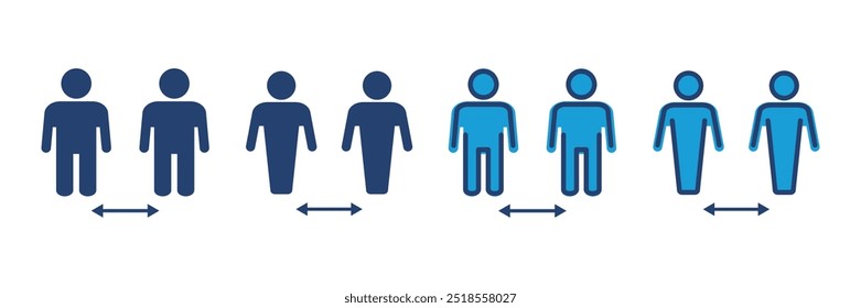 Social distance icon vector. social distancing icon. self quarantine sign