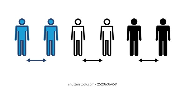 Social distance icon vector. social distancing icon. self quarantine sign