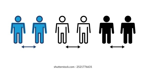 Social distance icon vector. social distancing icon. self quarantine sign