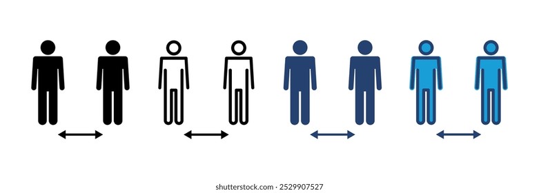 Social distance icon vector. social distancing icon. self quarantine sign