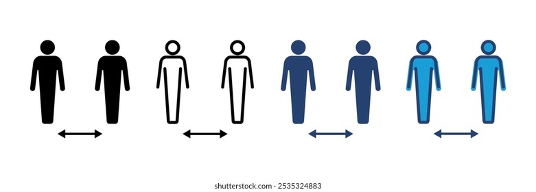 Social distance icon vector. social distancing icon. self quarantine sign