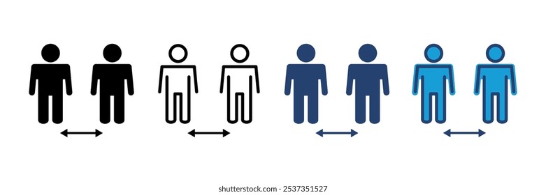 Social distance icon vector. social distancing icon. self quarantine sign