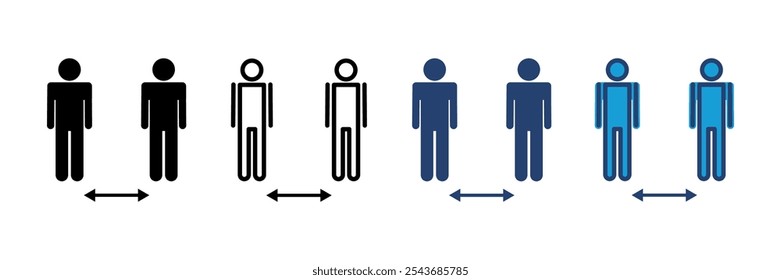 Social distance icon vector. social distancing icon. self quarantine sign