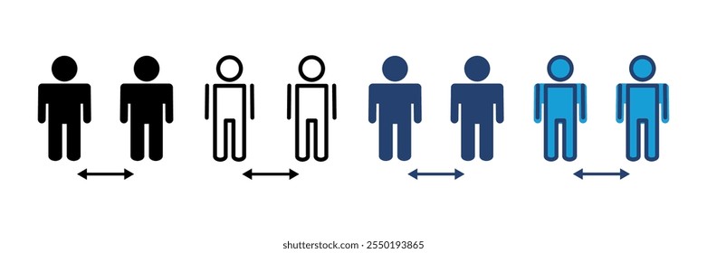 Social distance icon vector. social distancing icon. self quarantine sign