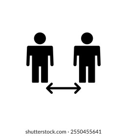 Social distance icon vector. social distancing sign and symbol. self quarantine sign