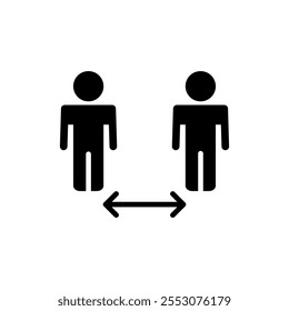 Social distance icon vector. social distancing sign and symbol. self quarantine sign